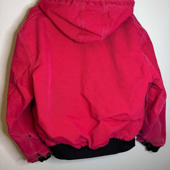 Vintage Y2K Carhartt red active hooded work wear jacket - Picture 10 of 14